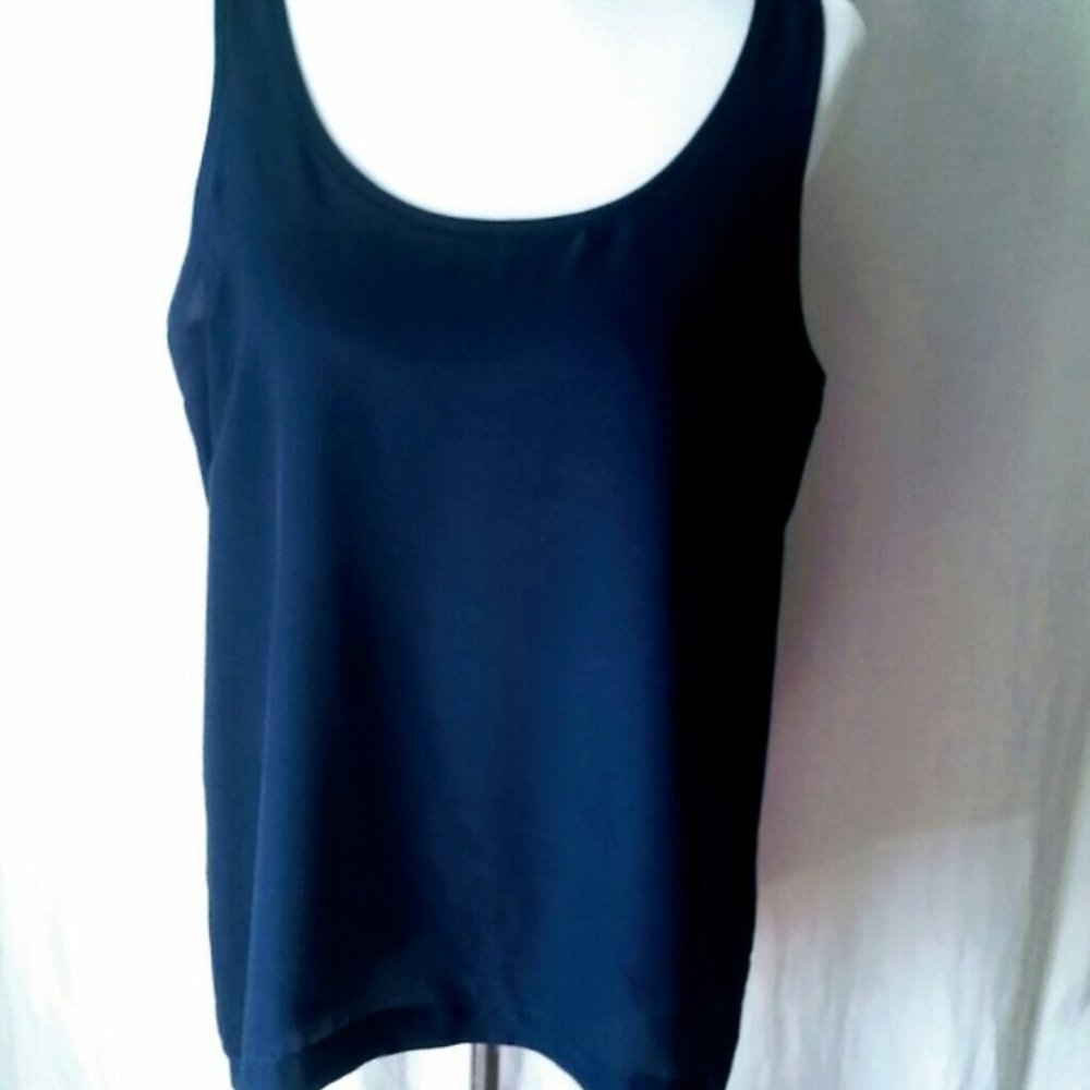 Old Navy Blue Light Silky Polyester Tank Top SZ L